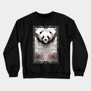 Panda Animal Wild Nature Illustration Line Epic Illustration Line Art Crewneck Sweatshirt
